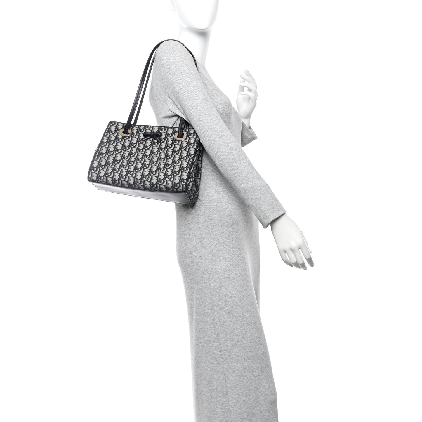 Oblique Small Bow Shopping Tote Blue Multicolor