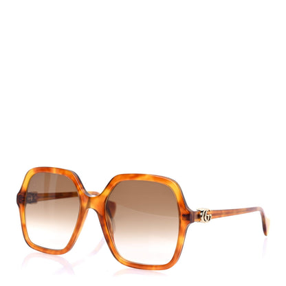 Gucci Acetate Oversize Rectangle Frame GG1072S Sunglasses Tortoise 1 of 7