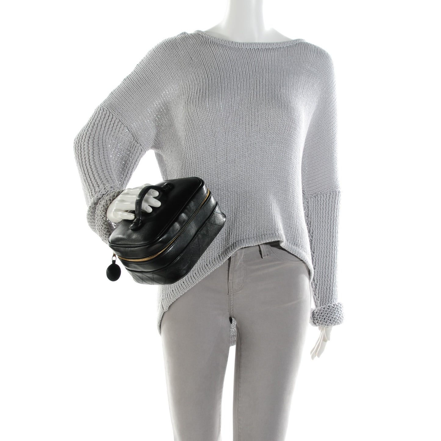 Calfskin Vanity Cosmetic Case Black