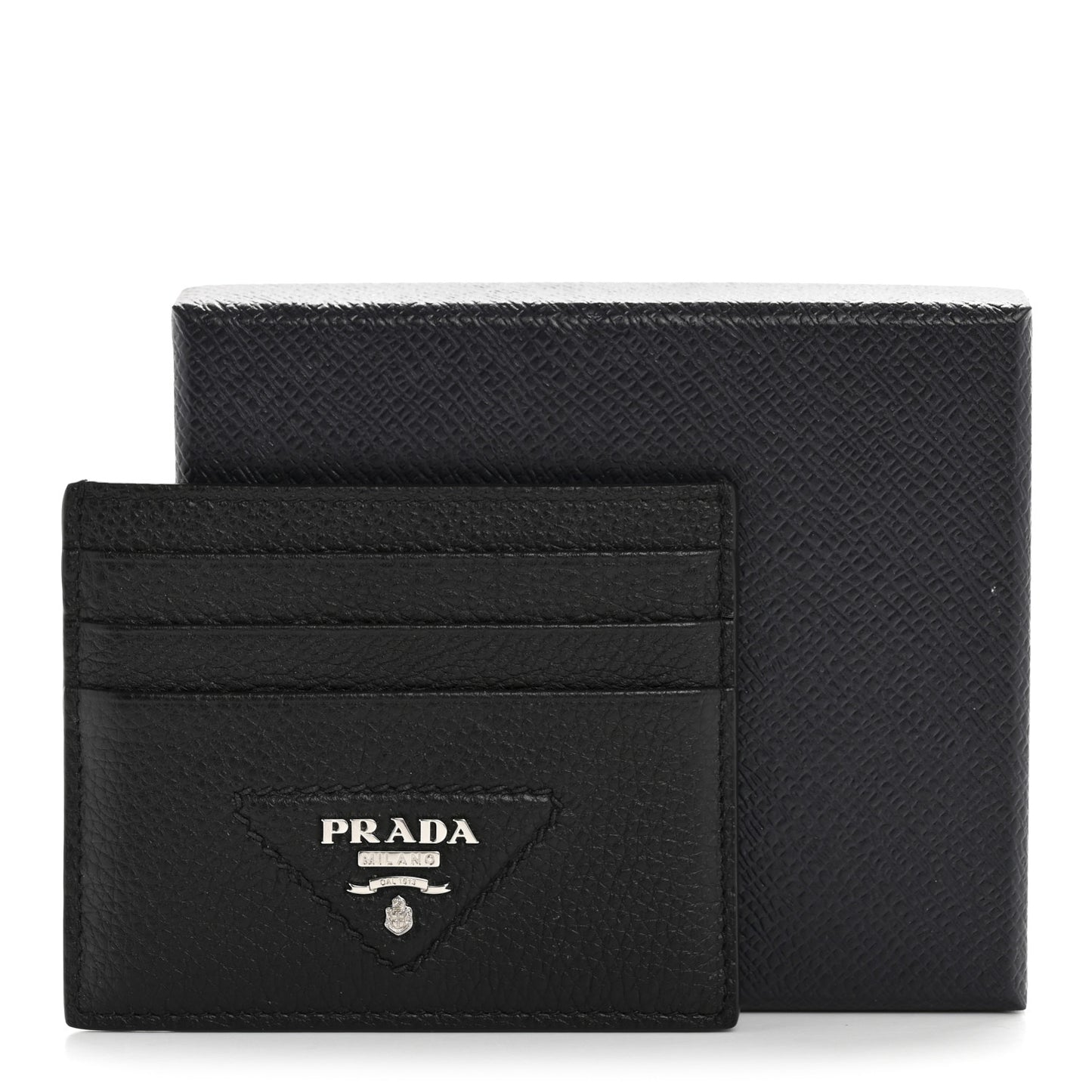 Vitello Daino Triangle Card Holder Black