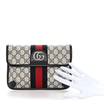 Gucci GG Supreme Monogram Web Small Ophidia Belt Bag 80 32 Beige Navy 2 of 7