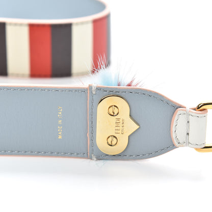 Fendi Calfskin Mink Fur Striped Hypnoteyes Strap You White Bloody Mary Multicolor 5 of 6