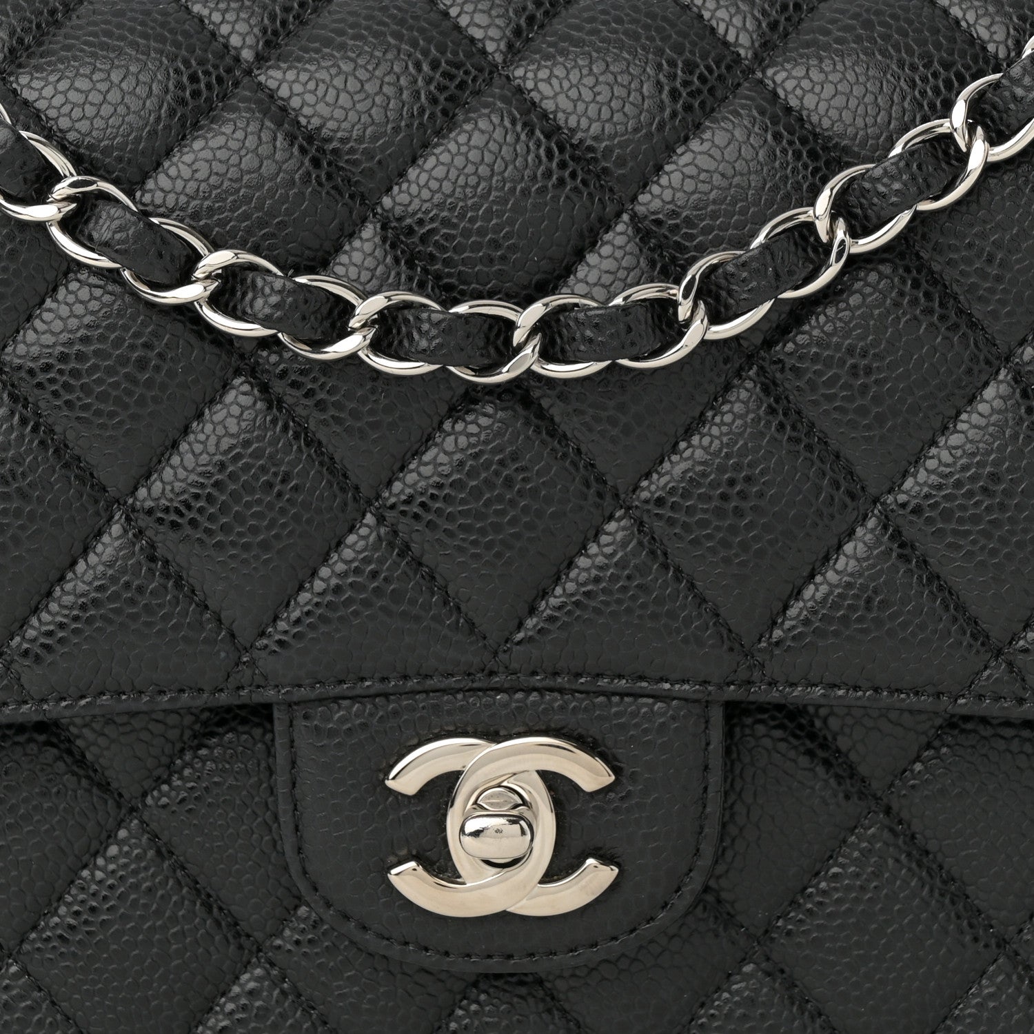 Chanel Caviar Quilted Medium Double Flap Black 8 of 12