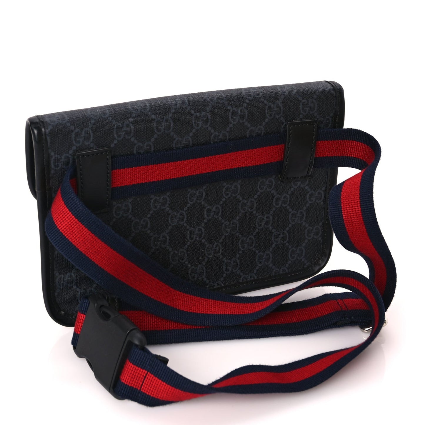 GG Supreme Monogram Web Slim Belt Bag Black Grey