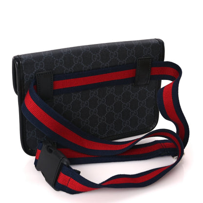 Gucci GG Supreme Monogram Web Slim Belt Bag Black Grey 2 of 8