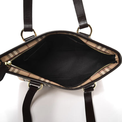 Burberry Haymarket Check Medium Regent Tote Chocolate 5 of 9