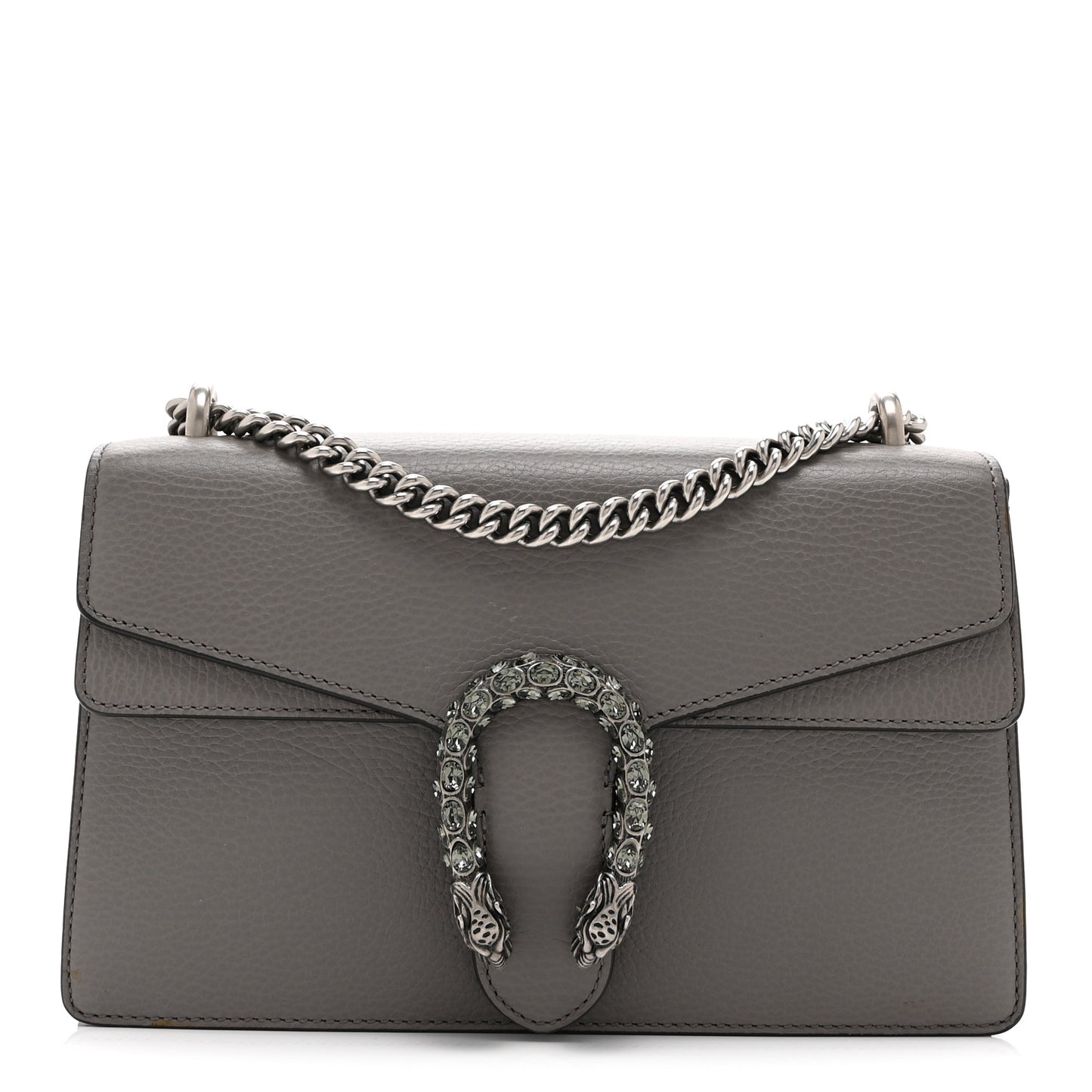 Pebbled Calfskin Small Dionysus Shoulder Bag Dusty Grey