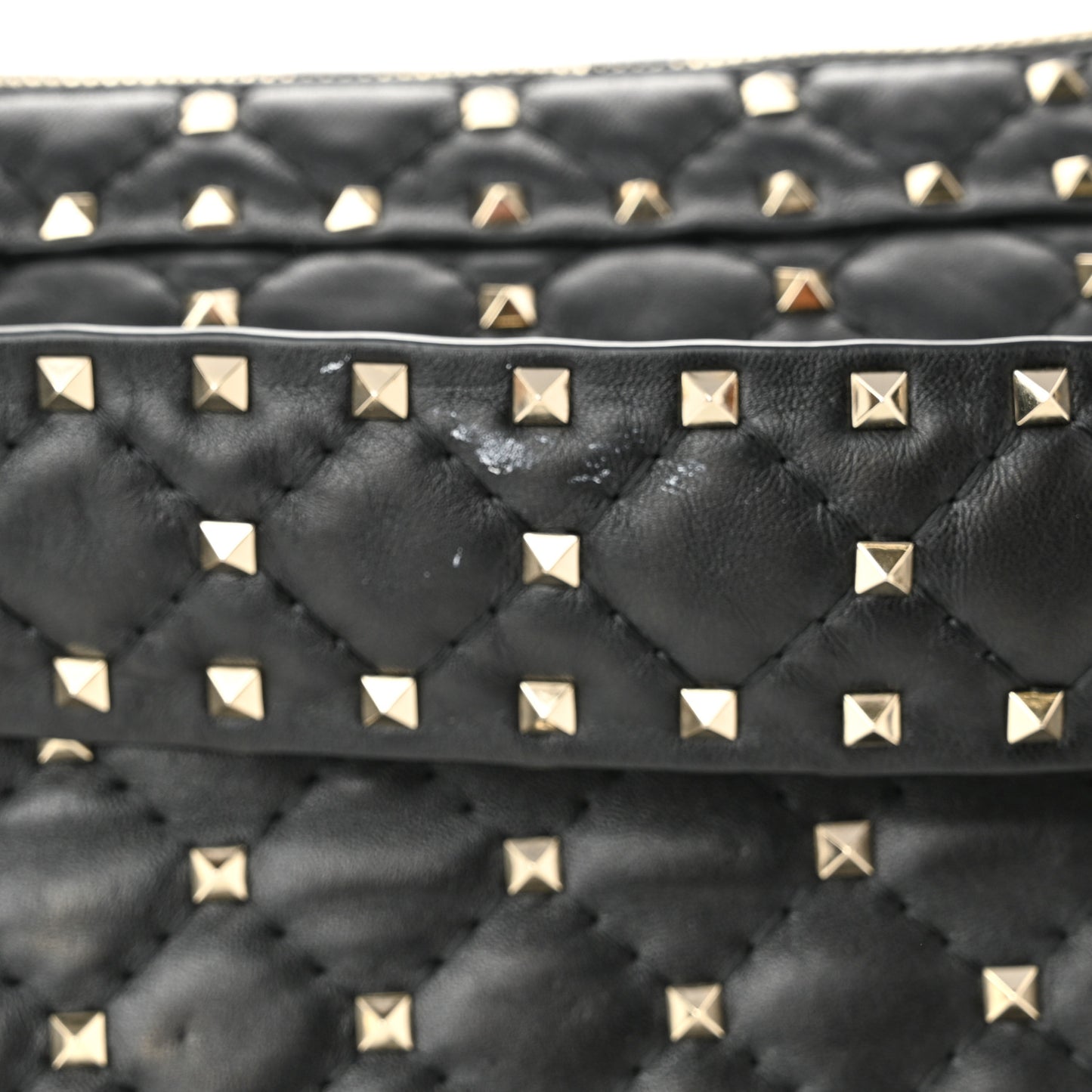 Lambskin Rockstud Spike Duffle Bag Black