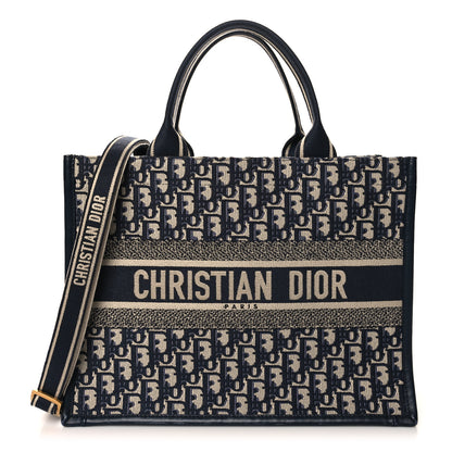 Christian Dior Oblique Calfskin Medium Book Tote With Strap Blue Multicolor 1 of 12
