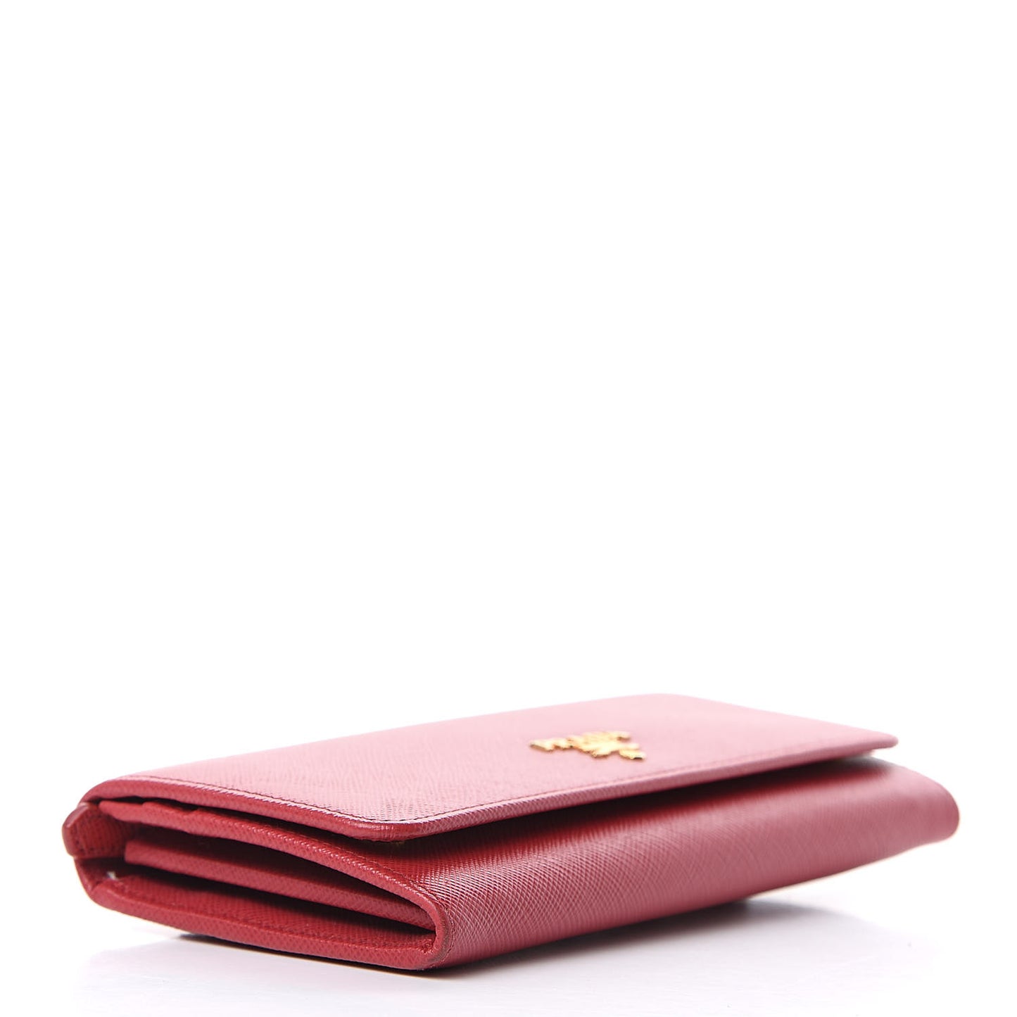 Saffiano Metal Continental Flap Wallet Fuoco