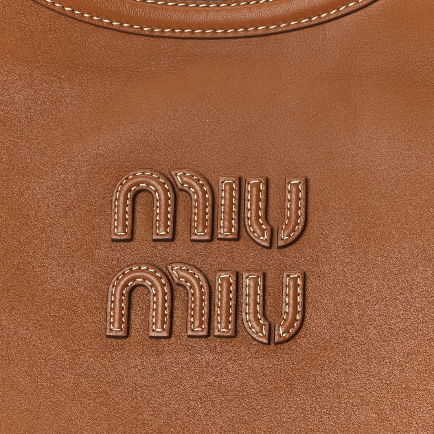 Miu Miu Nappa Large Ivy Tote Bag Cognac 6 of 8