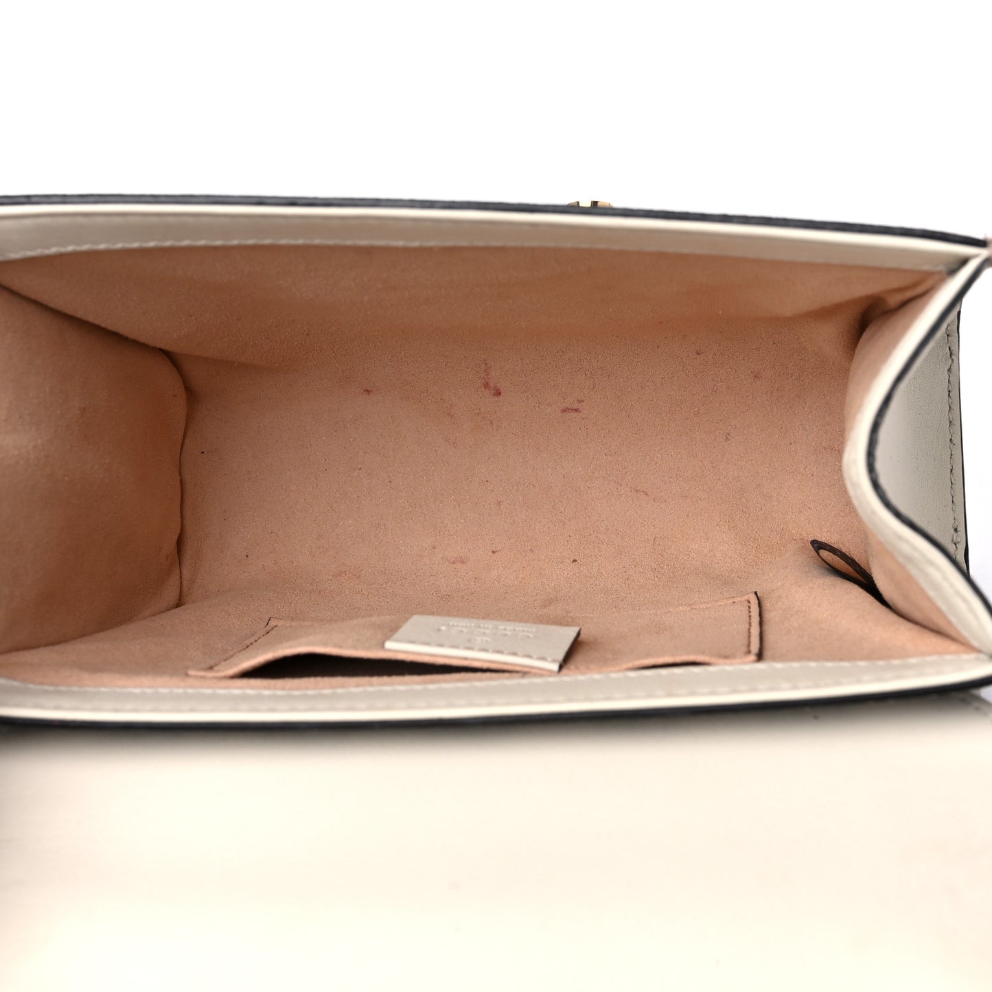 GG Supreme Monogram Studded Small Padlock Shoulder Bag White