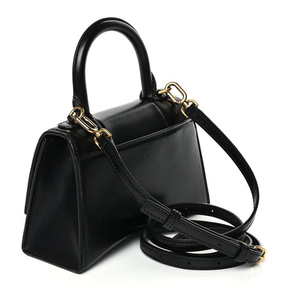 Balenciaga Shiny Box Calfskin Hourglass Top Handle Bag XS Black 2 of 11