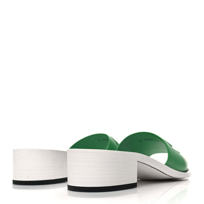Chanel Calfskin CC Mules 39 Green White 4 of 8