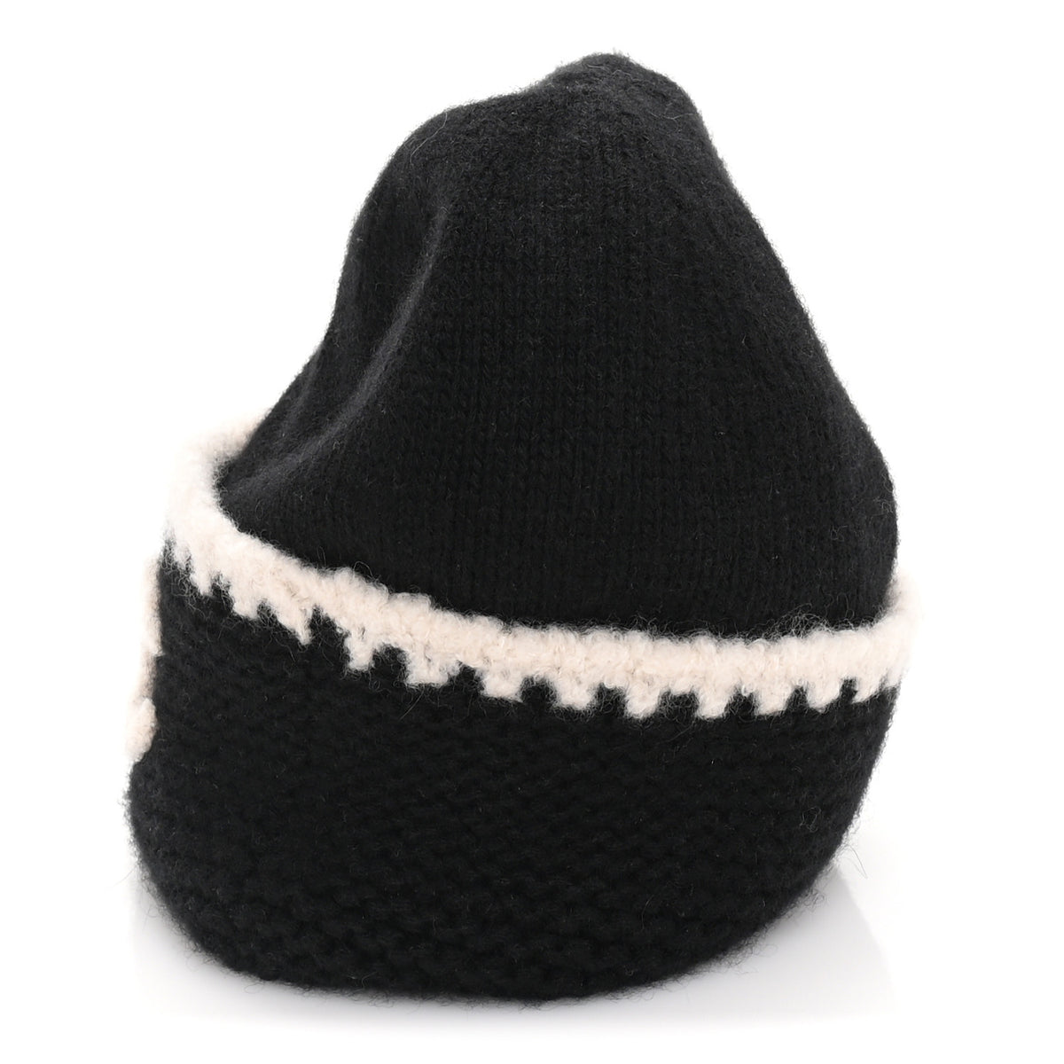 Chanel Cashmere CC Logo Beanie Hat Black 3 of 6