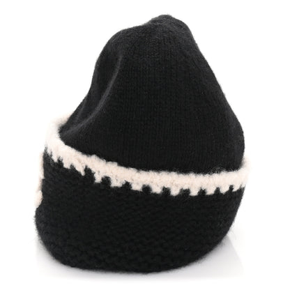Chanel Cashmere CC Logo Beanie Hat Black 3 of 6
