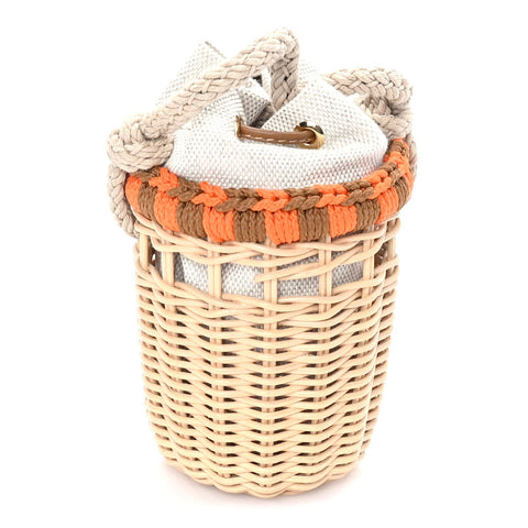 Wicker Mini Bucket Bag  Naturale Orange Brown