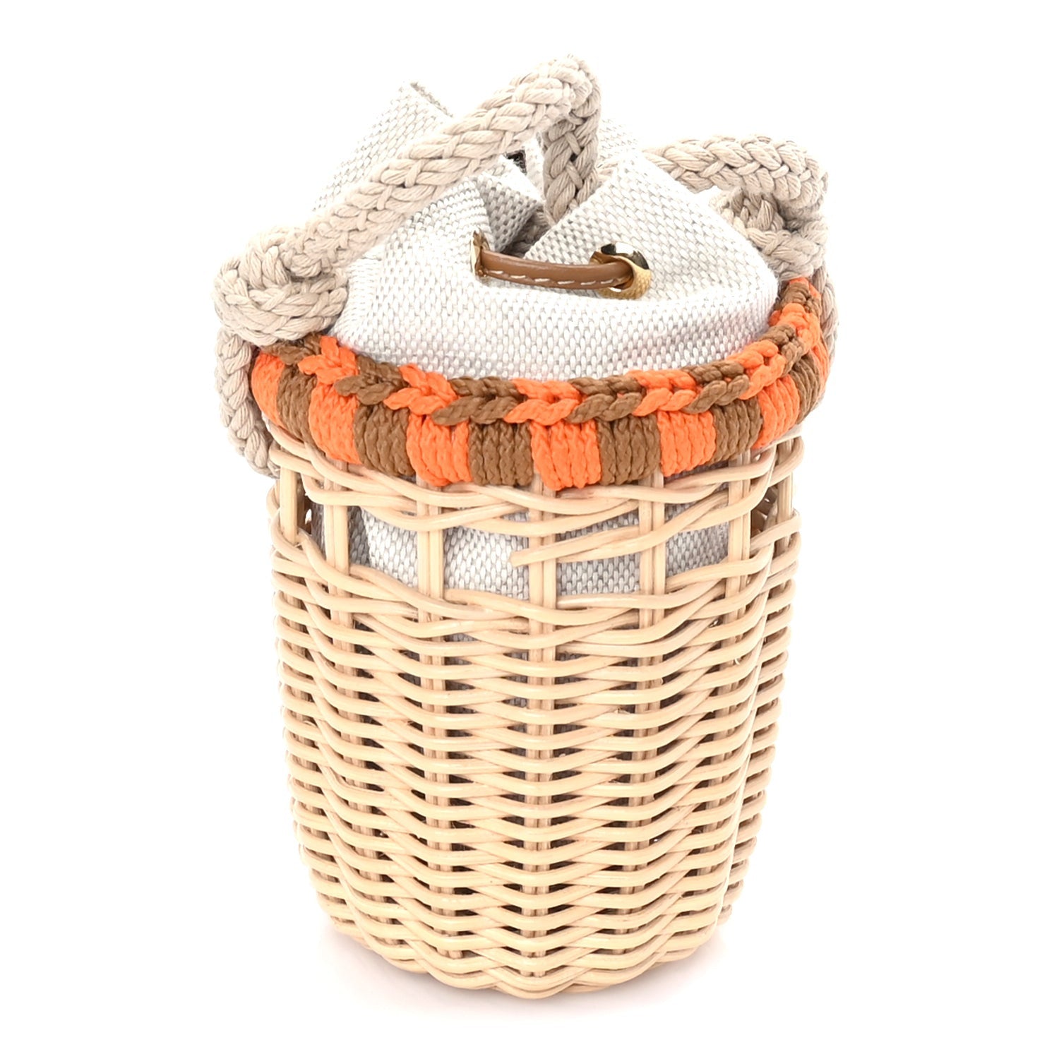 Prada Wicker Mini Bucket Bag Naturale Orange Brown 2 of 7