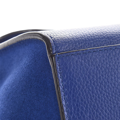 Celine Drummed Calfskin Suede Medium Trapeze Indigo 9 of 12