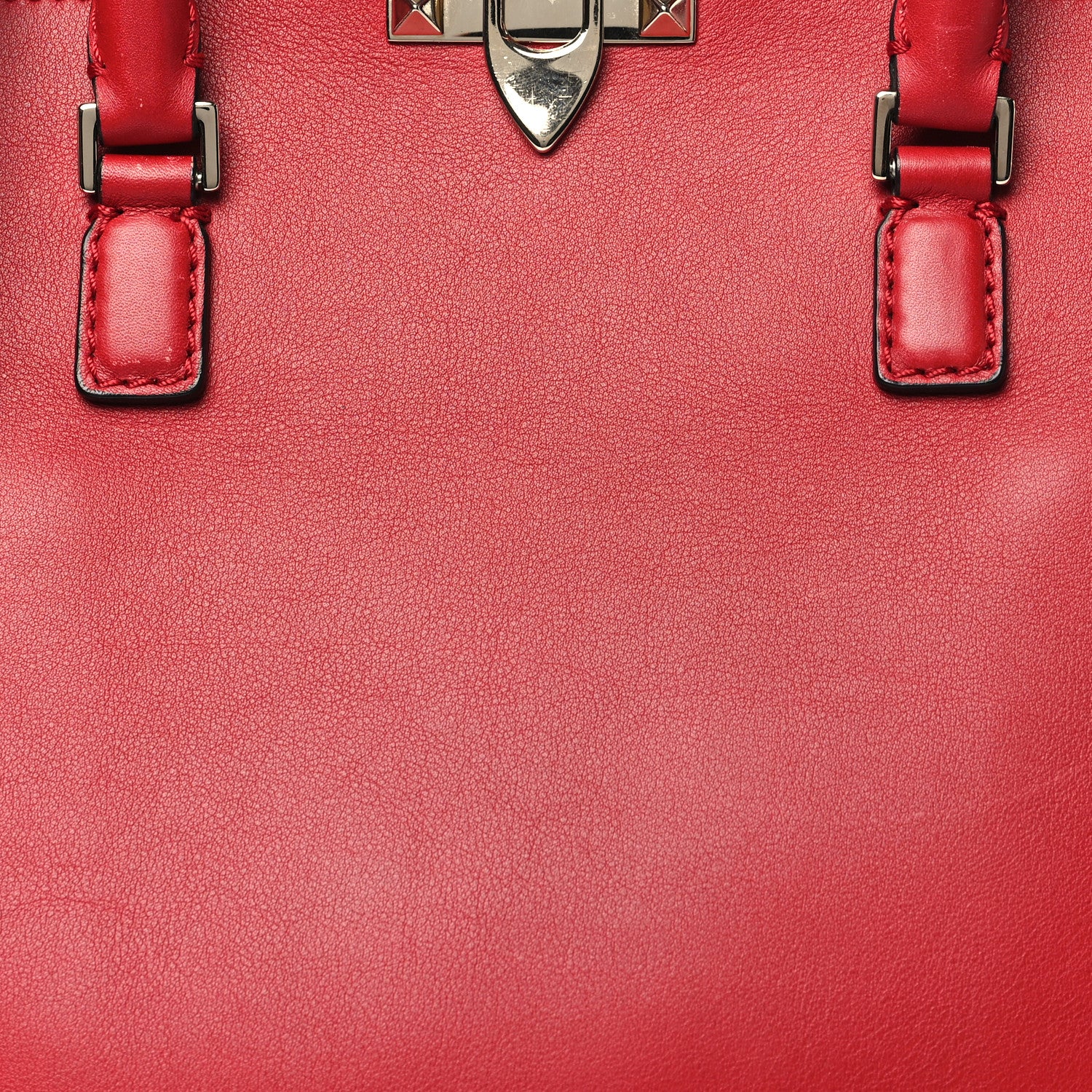 Valentino Garavani Vitello Rockstud Double Handle Tote Rosso Valentino 7 of 14