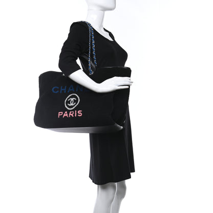 Chanel Shearling Large Deauville Tote Black 2 of 10