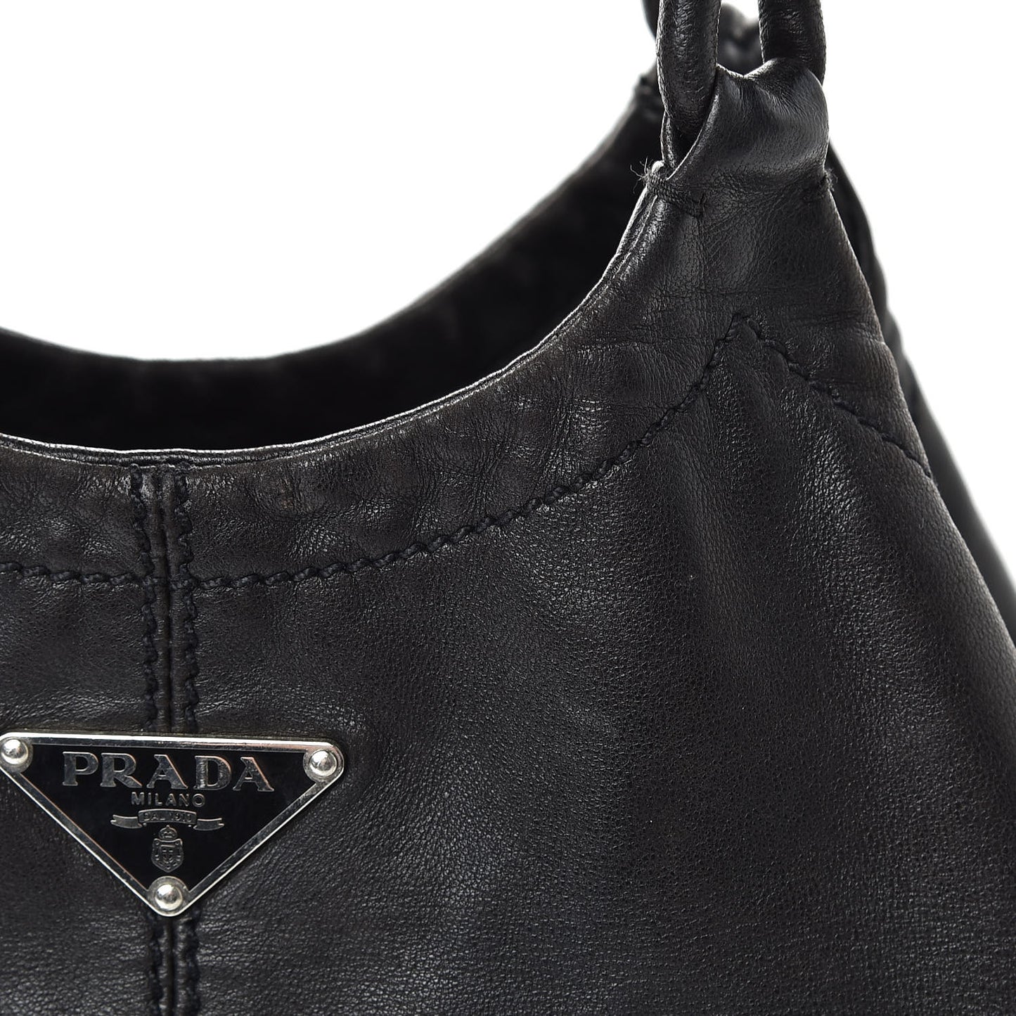 Glace Calfskin Shoulder Bag Black