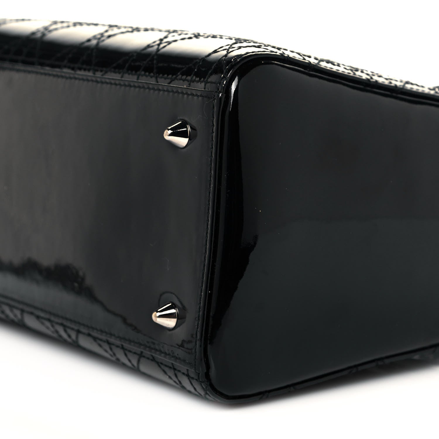 Christian Dior Patent Cannage Stitched Medium Lady Dior Black 10 of 13