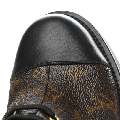 Louis Vuitton Calfskin Monogram Wonderland Flat Ranger Boots 37 Black 9 of 9