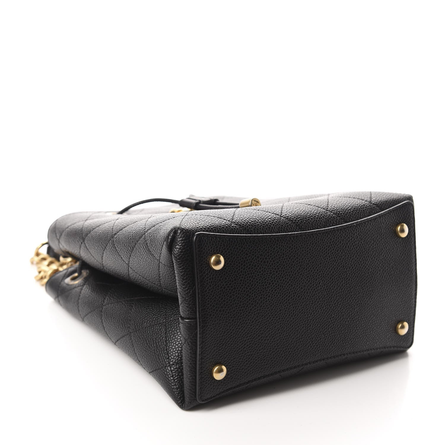 Chanel Grained Calfskin Stitched Small Drawstring Bag Black 4 of 11