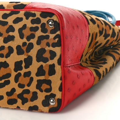 Prada Calf Hair Ostrich Leopard Print Medium Double Bag Miele Voyage 9 of 9