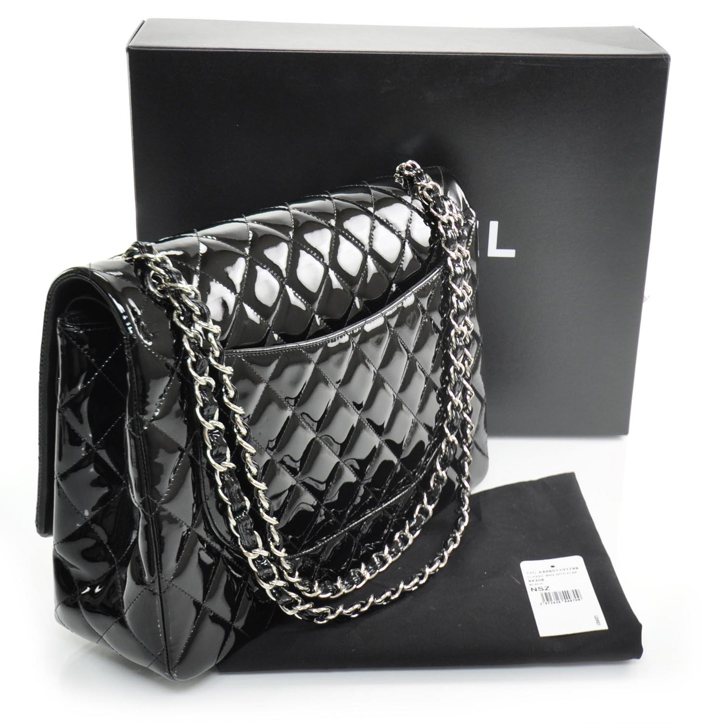 Patent Maxi Double Flap Black SHW