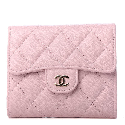 Chanel Caviar Quilted Compact Flap Wallet Light Pink 1 of 8