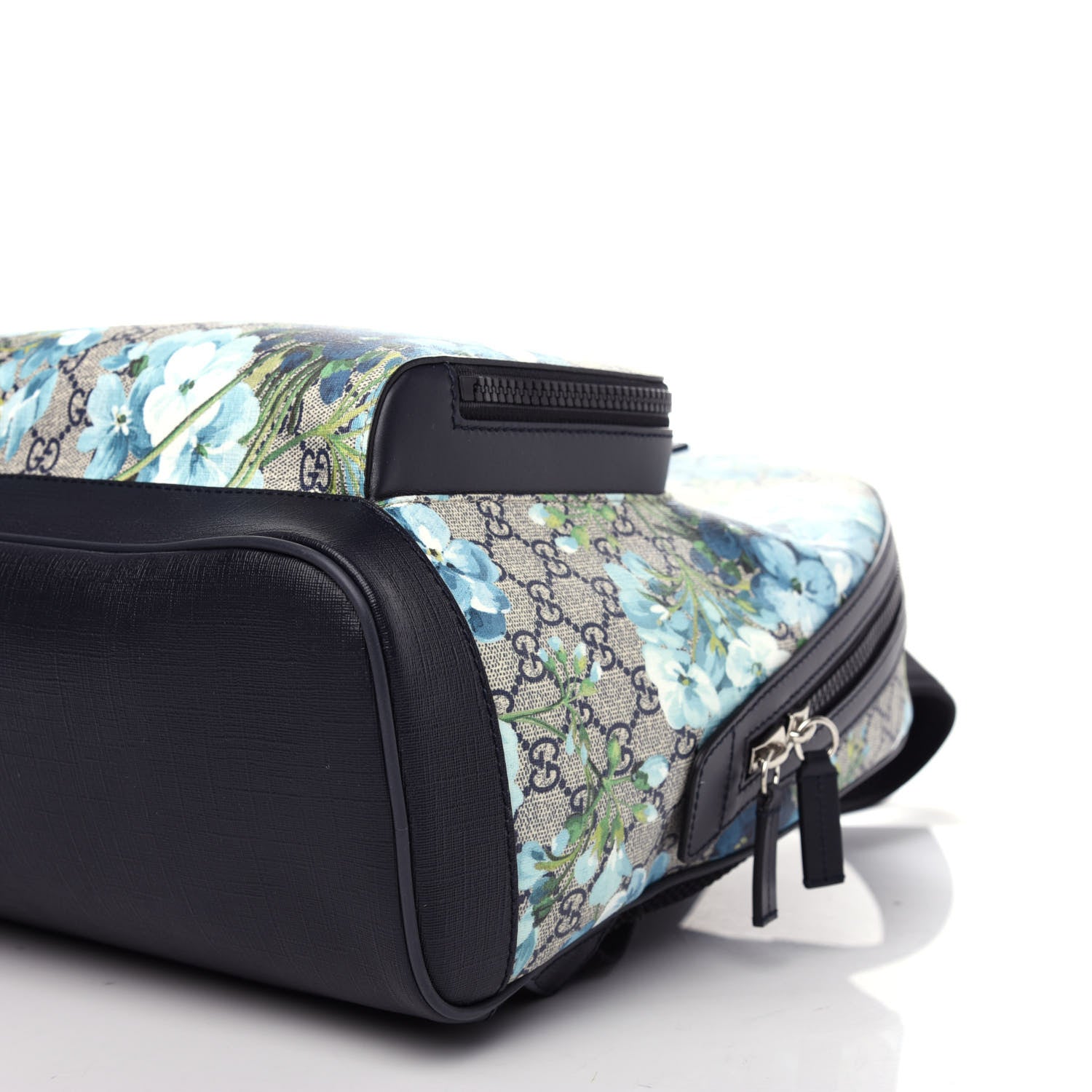 Gucci GG Supreme Monogram Blooms Medium Day Backpack Beige Blue Navy 8 of 9