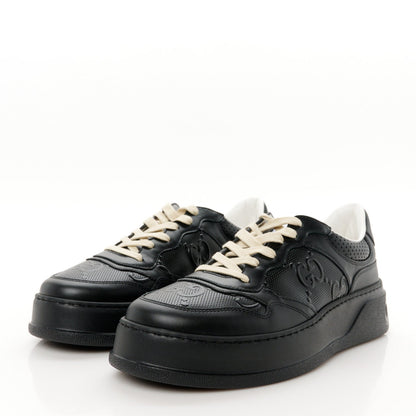 Gucci Calfskin GG Tennis Embossed Perforated Mens Interlocking G 55mm Sneakers 8.5 Black 4 of 7