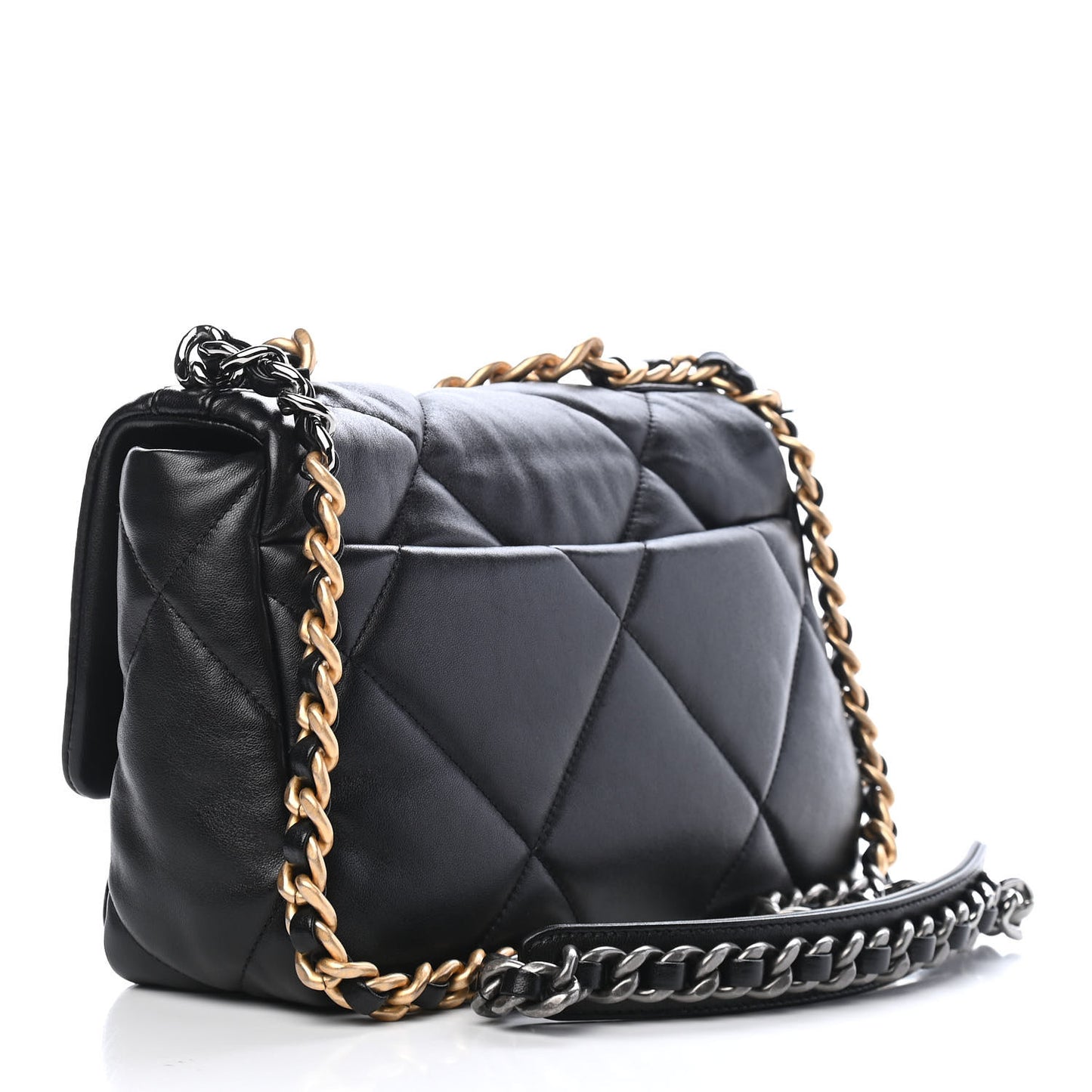 Lambskin Quilted Medium Chanel 19 Flap Black