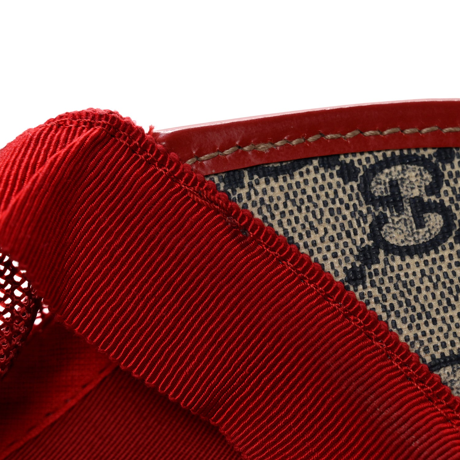 Gucci GG Supreme Monogram Baseball Hat S Beige Red Multicolor 10 of 13