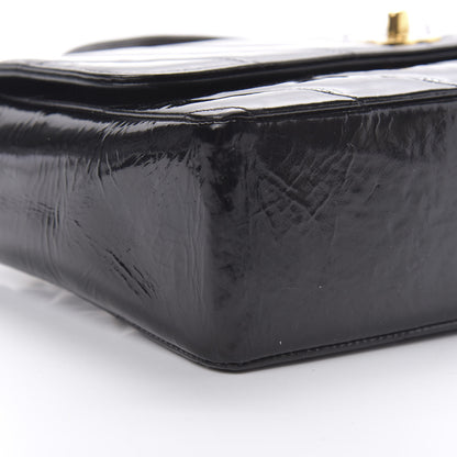 Chanel Patent Chevron Top Handle Flap Black 9 of 14