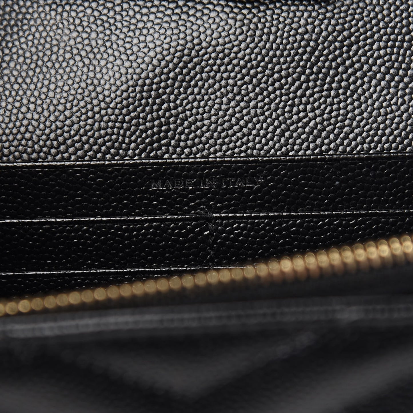 Grain De Poudre Matelasse Chevron Monogram Chain Wallet Black