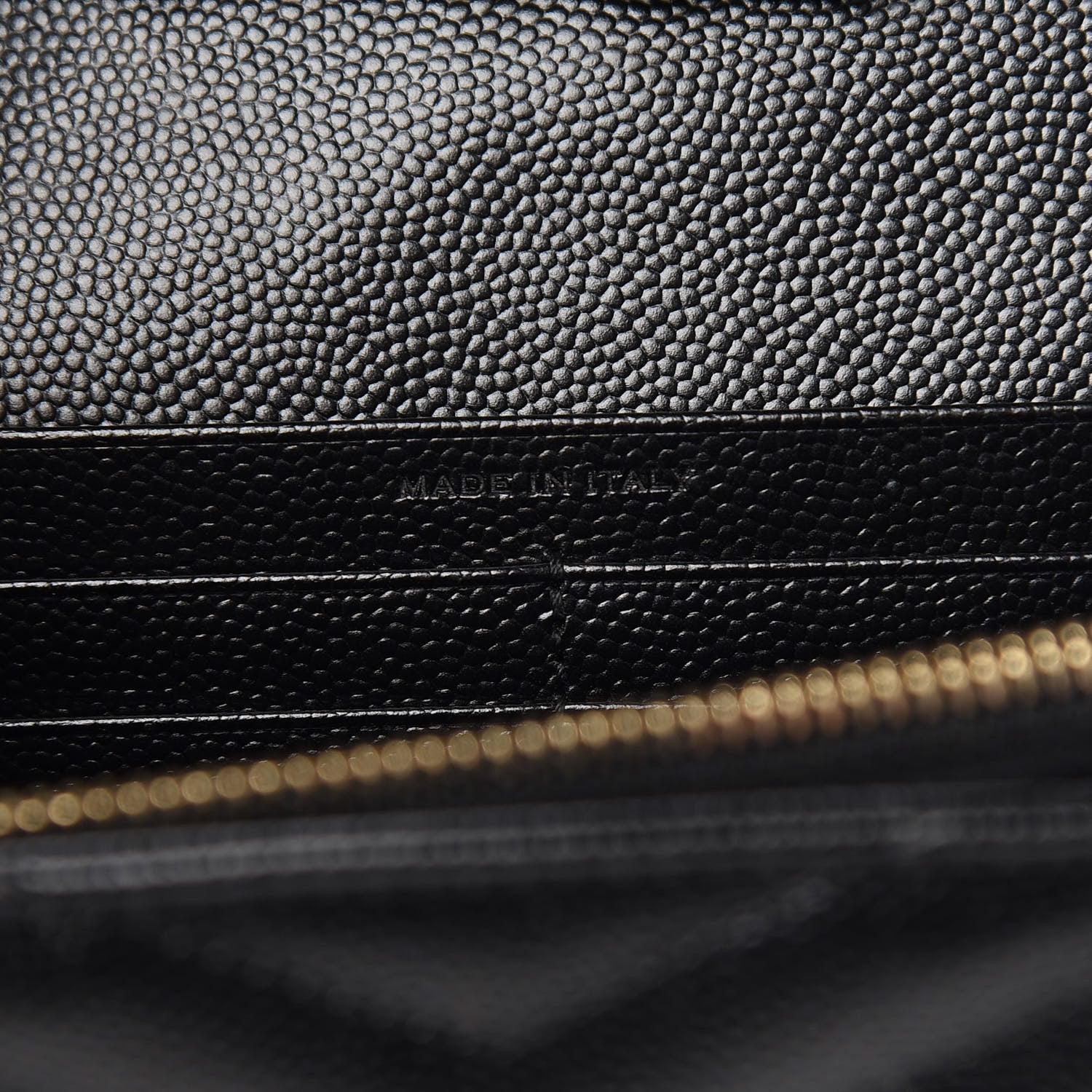 Saint Laurent Grain De Poudre Matelasse Chevron Monogram Chain Wallet Black 9 of 10