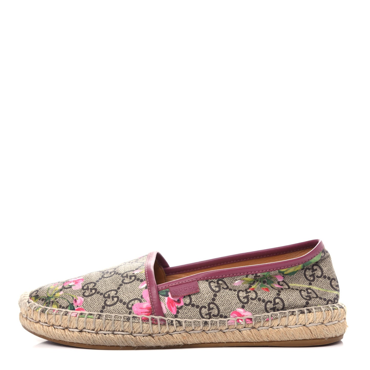 GG Supreme Monogram Blooms Espadrilles 36.5 Beige Multicolor Dry Rose