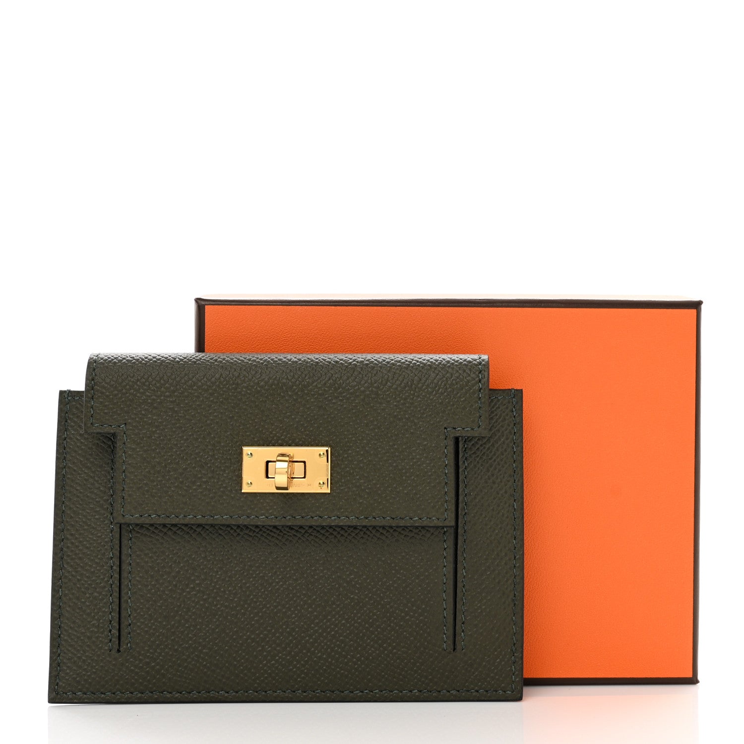 Hermes Epsom Kelly Pocket Compact Wallet Vert De Gris 8 of 8