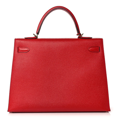 Hermes Epsom Kelly Sellier 35 Rouge Casaque 3 of 35