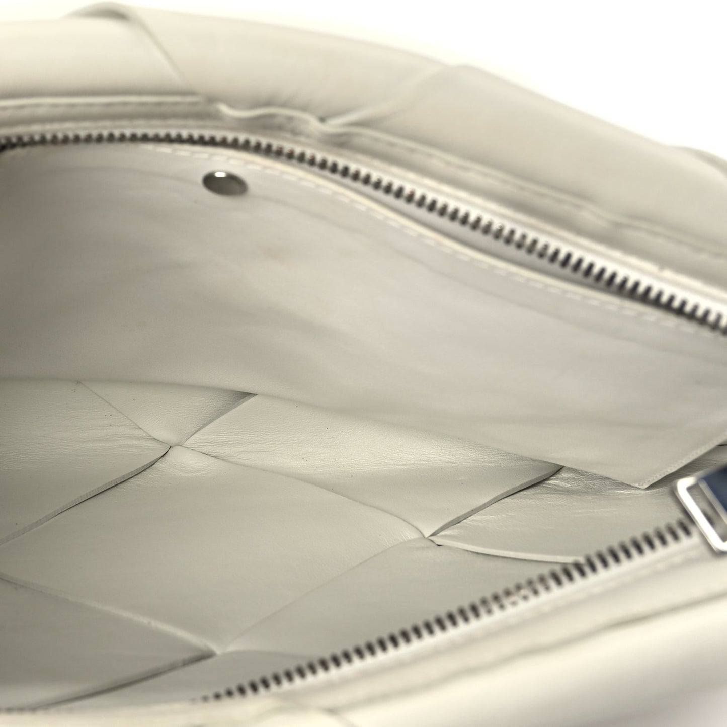 Nappa Maxi Blown Up Intrecciato Pouch Clutch  Optic White