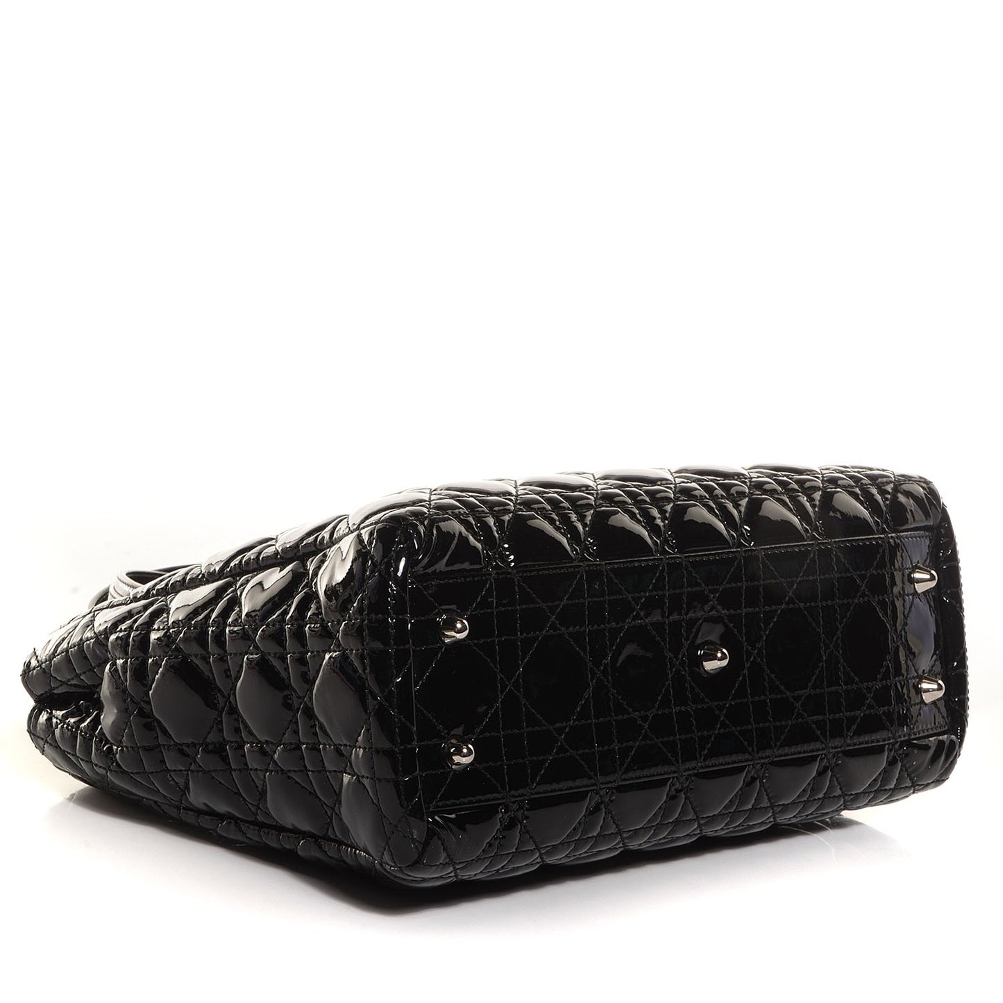 Patent Cannage Dior Soft Shopping Tote Black