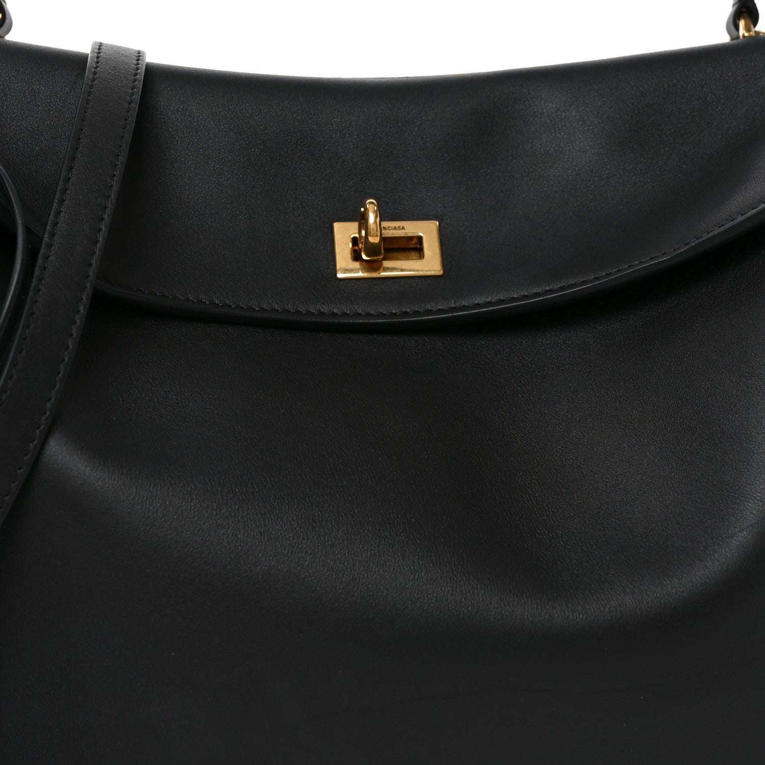 Balenciaga Natural Smooth Calfskin Medium Rodeo Top Handle Handbag  Black 7 of 9