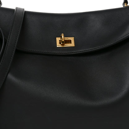 Balenciaga Natural Smooth Calfskin Medium Rodeo Top Handle Handbag  Black 7 of 9