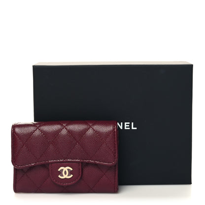 Chanel Caviar Quilted Flap Card Holder Wallet Burgundy 10 of 10