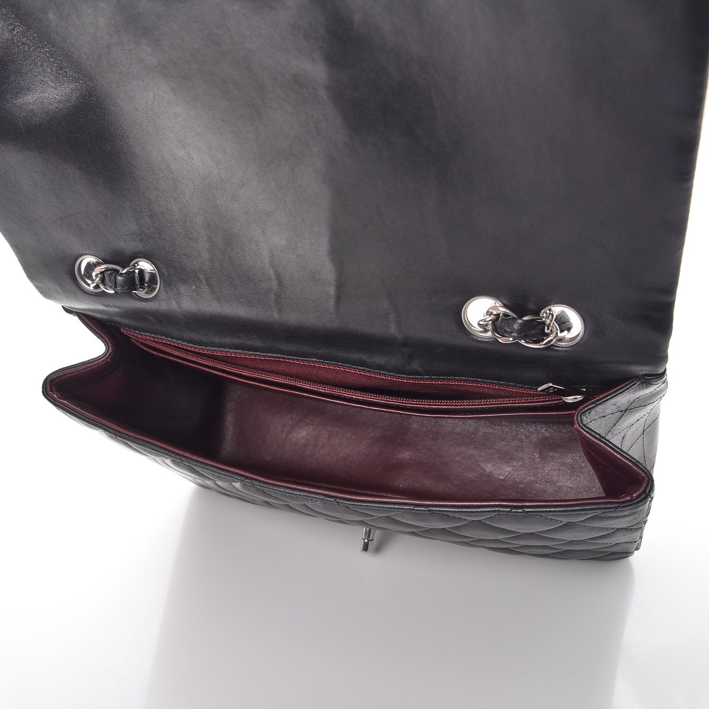 Lambskin Quilted Jumbo Single Flap Black