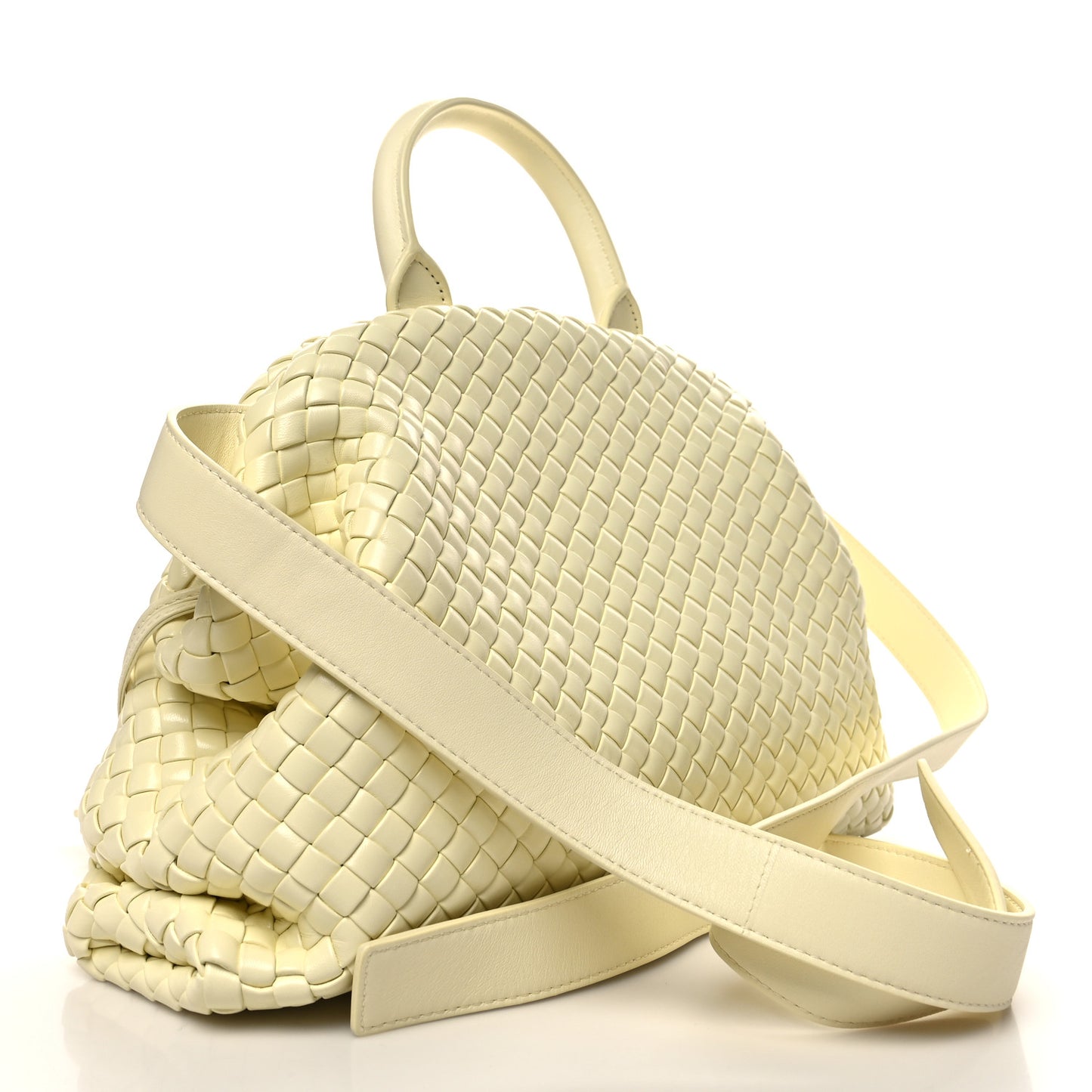 Nappa Intrecciato Small Padded The Handle Tote Zest Washed