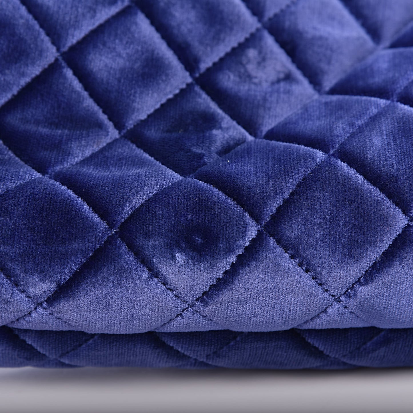 Velvet Quilted Kiss Lock Evening Bag Blue